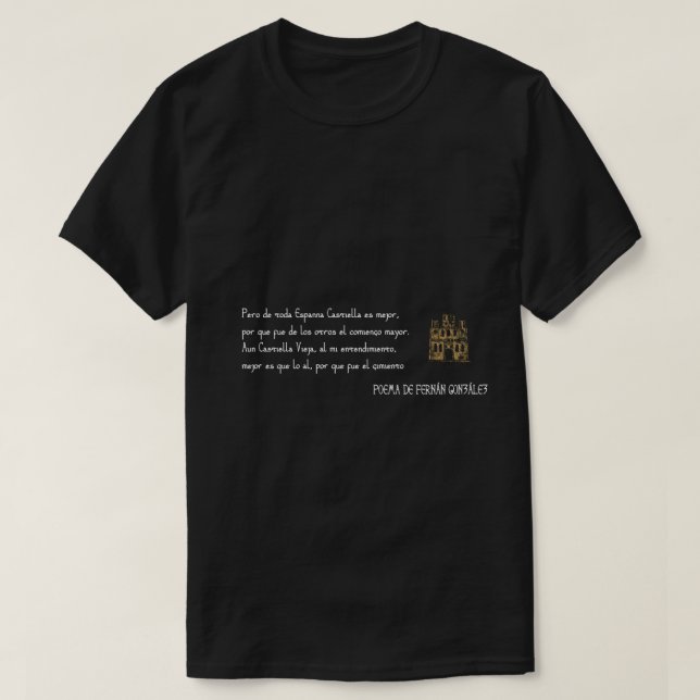 Camiseta Fragmento Poema de Fernán González (Frente do Design)