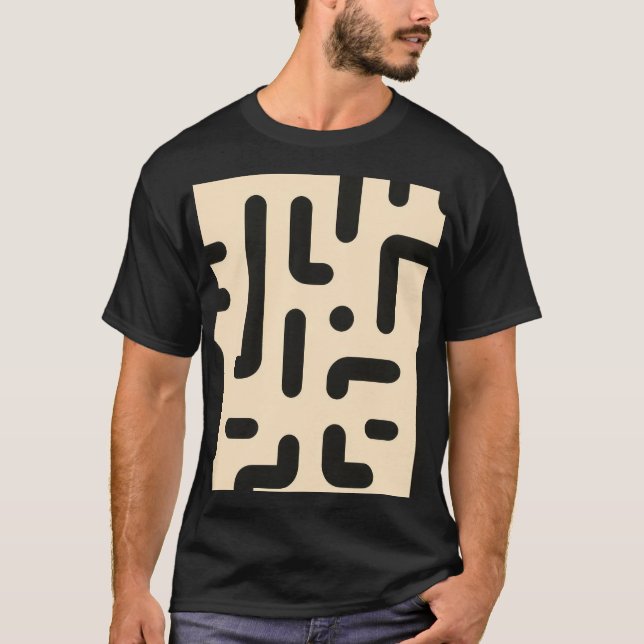 Camiseta Fragmentos alfabéticos em fundo bege claro (Frente)