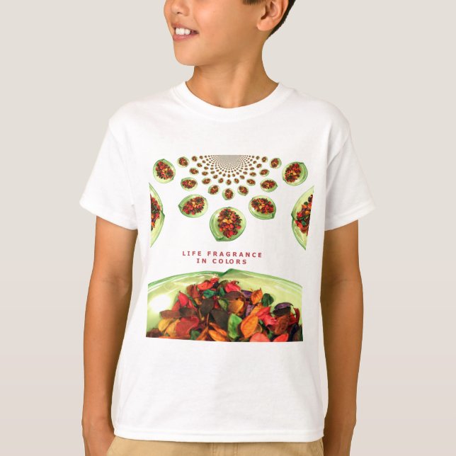 Camiseta Fragrância da vida: Mensagem Inspiracional Potpour (Frente)