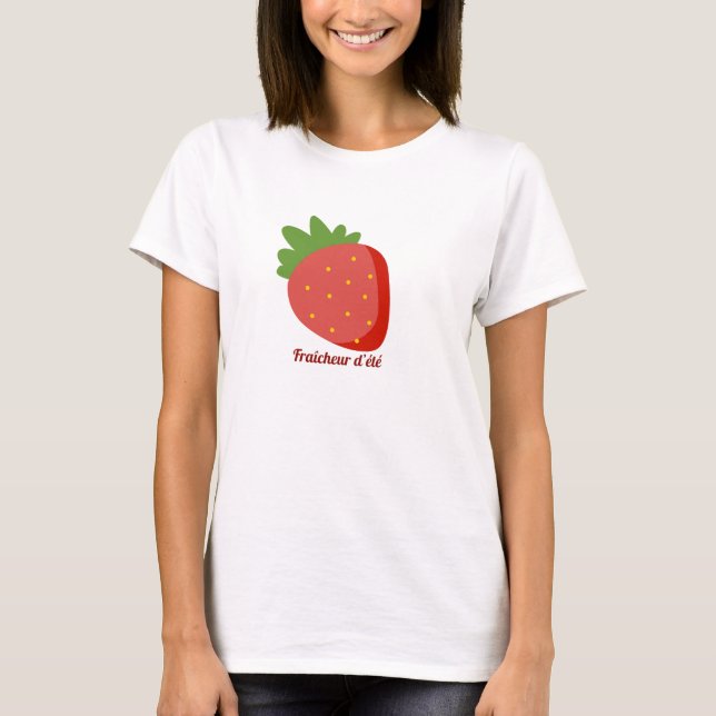 Camiseta Fraise Fraîcheur d'été (Frente)