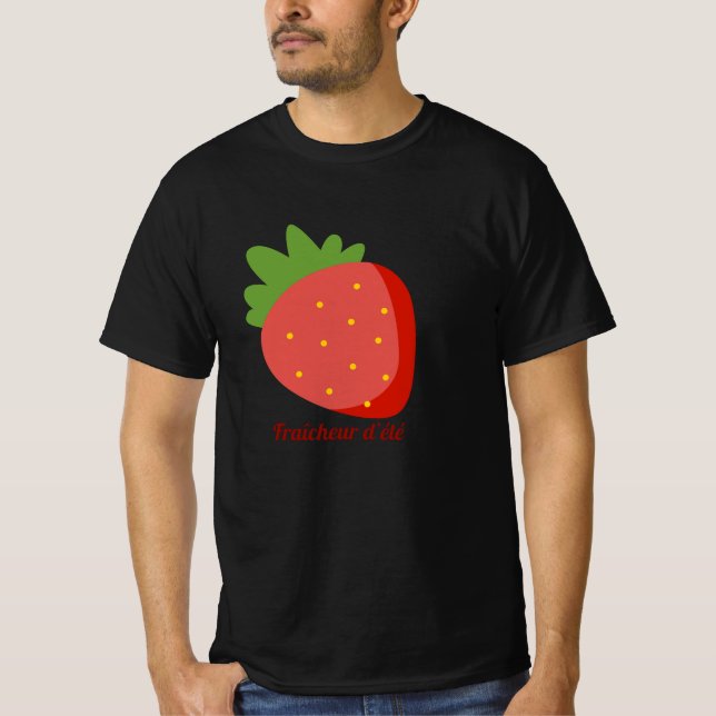 Camiseta Fraise Fraîcheur d'été (Frente)