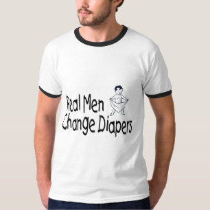 Camiseta Fraldas reais da mudança dos homens