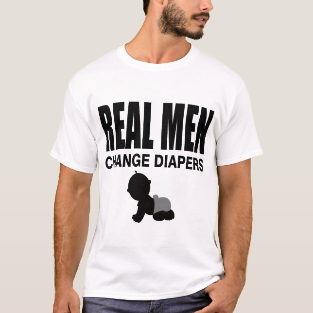 CAMISETA FRALDAS REAIS DE MUDANÇA DE HOMENS (Frente)