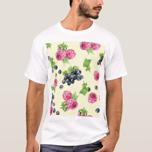 Camiseta Framboesa, corante de água (Frente)