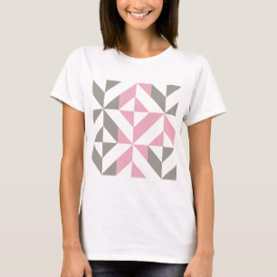 Camiseta Framboesa rosa e ZigZag geométrica prateada