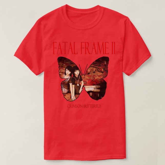 Camiseta Frame fatal 2 Borboleta Crimson (Frente do Design)