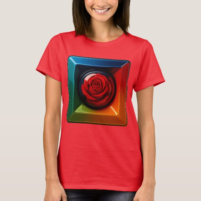 Camiseta Framed Rose Color Pop (Frente)