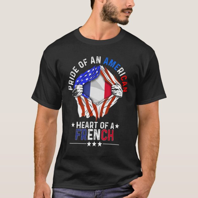 Camiseta Fran - País Estrangeiro Francês do Orgulho America (Frente)