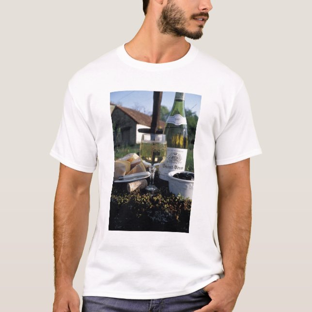 Camiseta França, Borgonha, Chablis. Vinho local e (Frente)