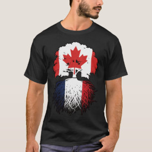 Camiseta França, Canadá, França, Bandeira de Raízes de Árvo