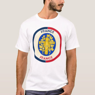 Camiseta França Casaco de Forma do Círculo de Armas