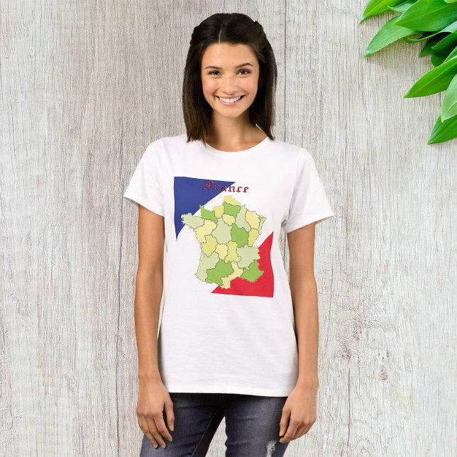 Camiseta França - Cores E Mapa Nacional (Criador carregado)