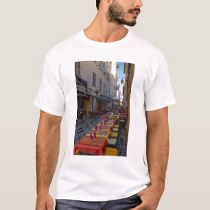 Camiseta França, Córsega. Mesas de café configuradas em 