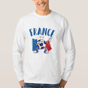 Camiseta França Dabbing Soccer Bola Sinalizador 2 estrelas