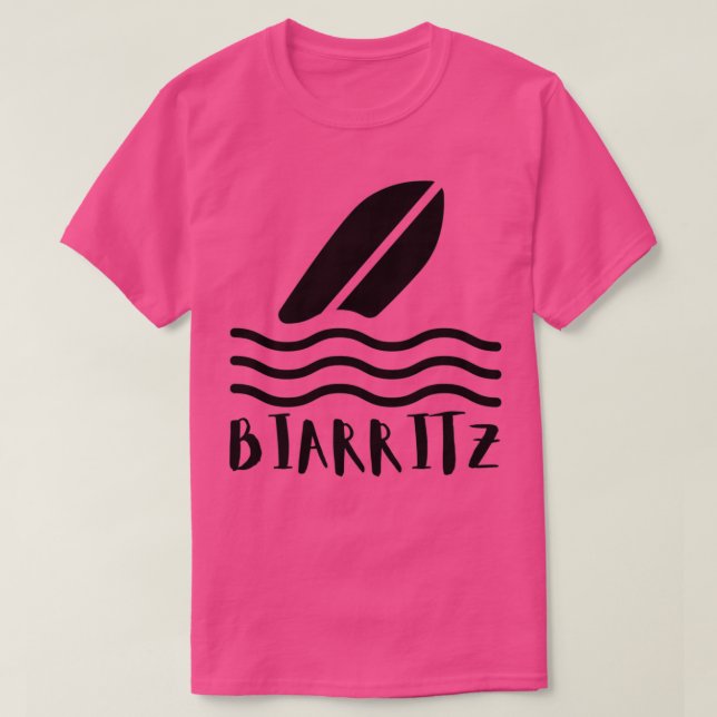 Camiseta frança de praia do surf de biarritzT 1 (Frente do Design)