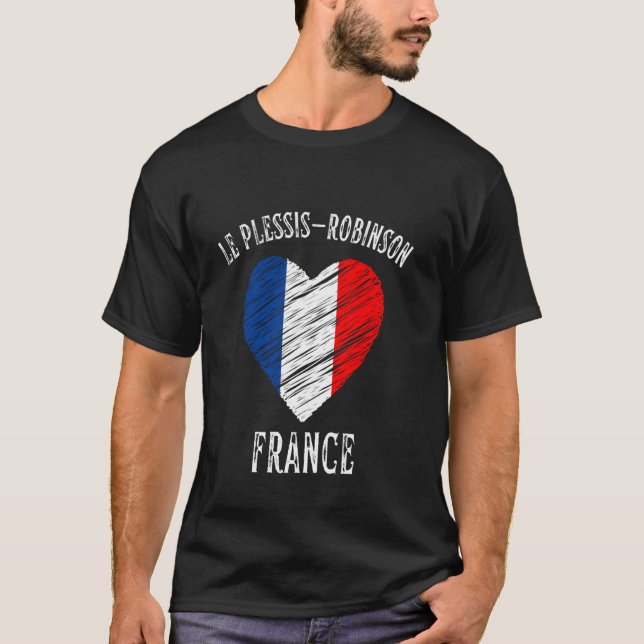 Camiseta França Flag Heart Le Plessis Robinson City (Frente)