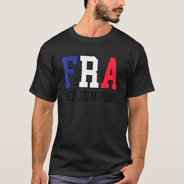 Camiseta França Flag Ski Jumper Francês Fra Ski Jumping (Frente)