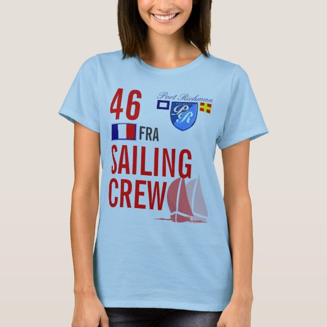 Camiseta França FRA Navegação por Tripulação Girly NMaritim (Frente)