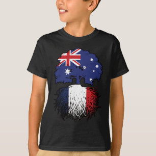 Camiseta França França França Austrália Árvore Rota Bandeir
