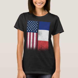 Camiseta França Francês American Flags Orud EUA França