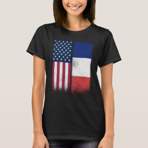 Camiseta França Francês American Flags Orud EUA França