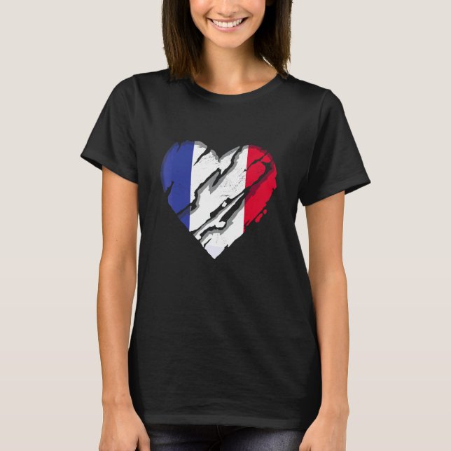 Camiseta França Heart French Flag Pride French (Frente)