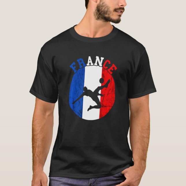 Camiseta França Jogador da Equipe de Futebol França Equipe  (Frente)