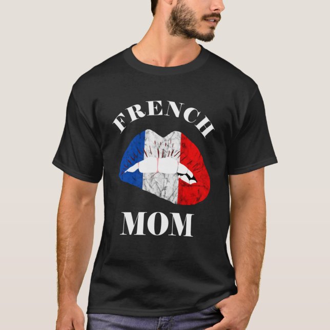 Camiseta França Lip French Mãe França Raízes França Bandeir (Frente)