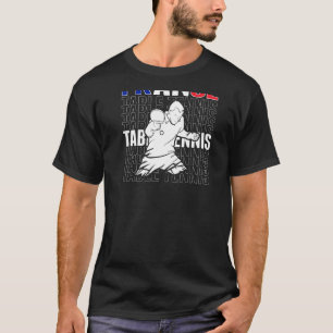 Camiseta França Mesa de Tênis de suporte francês de ping po