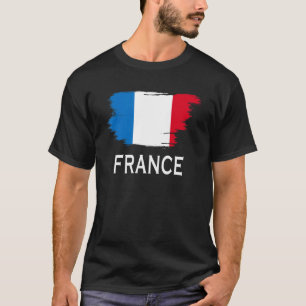 Camiseta França País Bandeira Francesa Homens Mulheres Cria