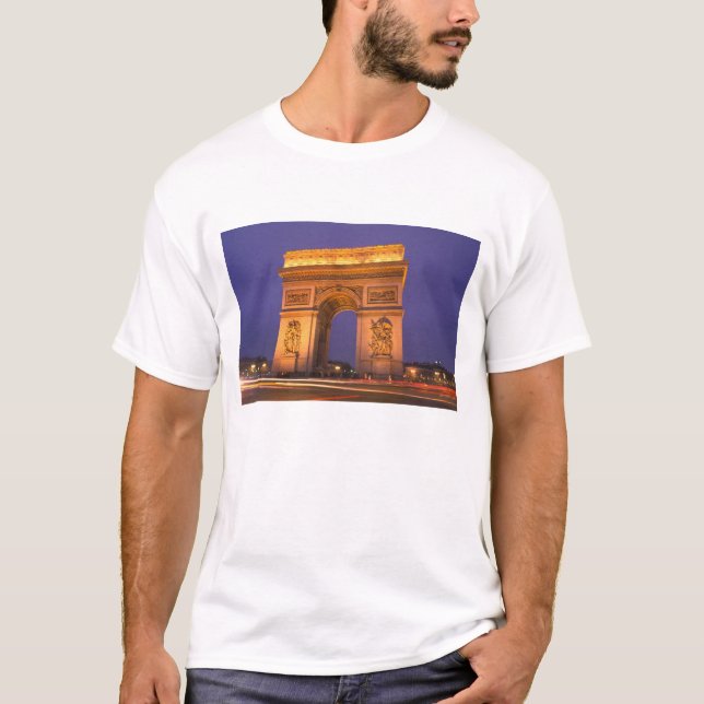 Camiseta França, Paris, Arc de Triomphe ao entardecer. (Frente)