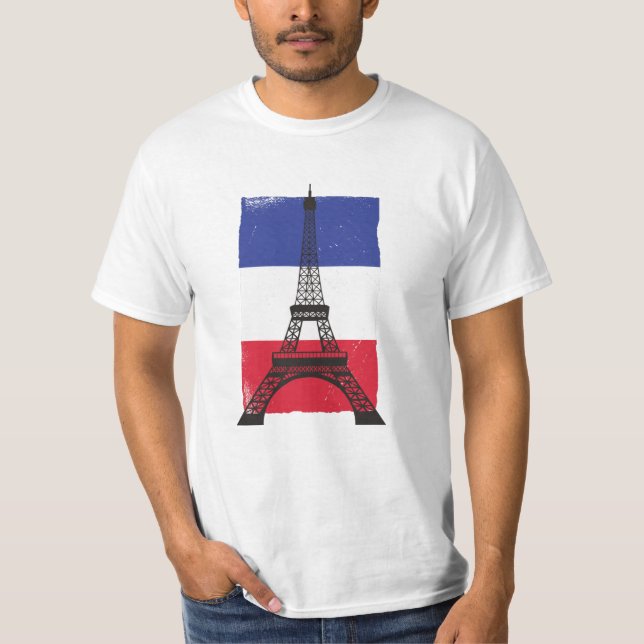 Camiseta França Paris Bandeira francesa (Frente)