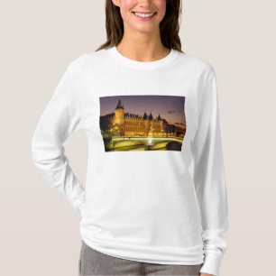 Camiseta França, Paris, Conciergerie e rio Sena em