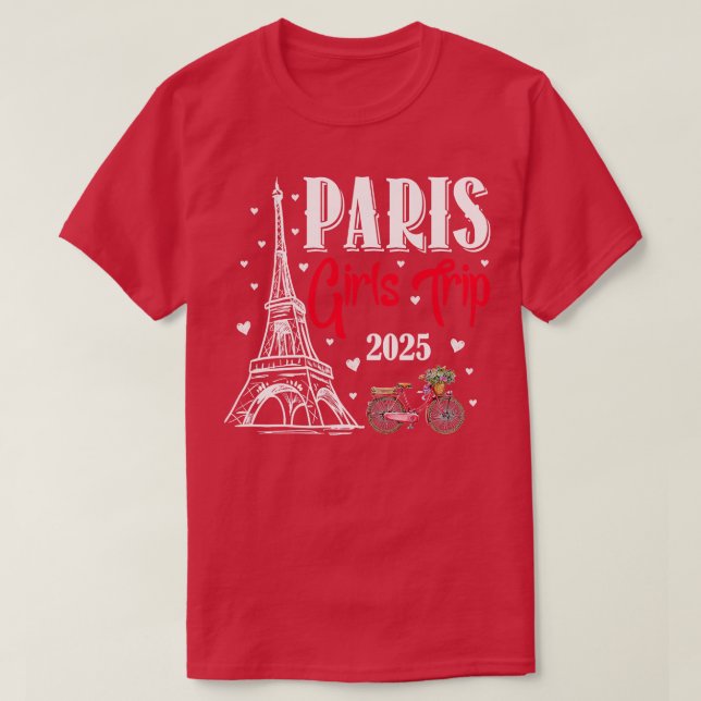 Camiseta França Paris Girls Trip 2025 Summer Vacation Ladie (Frente do Design)