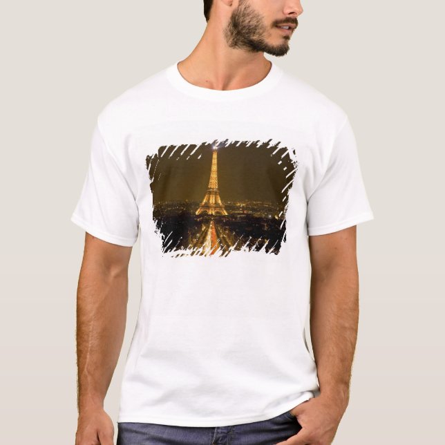 Camiseta França, Paris. Visão noturna da Torre Eiffel (Frente)