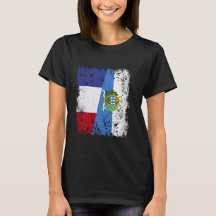 Camiseta França São Marino Half Flag francês Sammarinese Ro