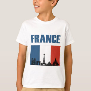 Camiseta França Viagem - Paris City Skyline French Flag