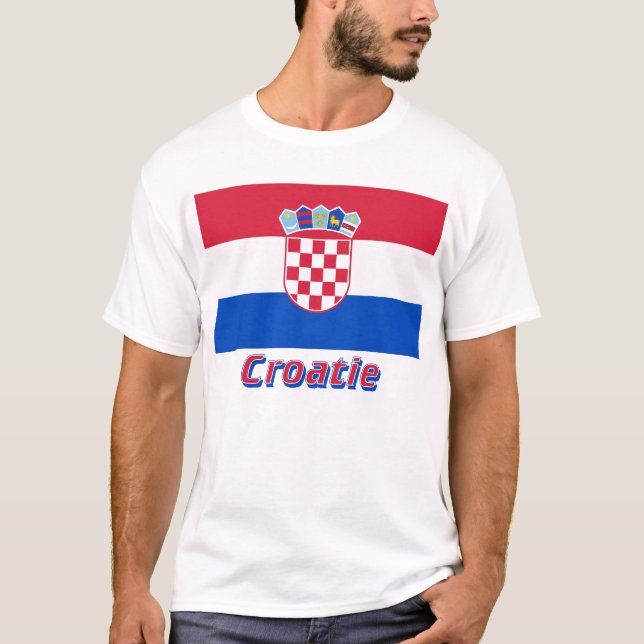 Camiseta Français de Drapeau Croatie avec le nom en (Frente)