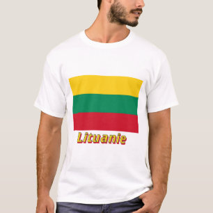 Camiseta Français de Drapeau Lituanie avec le nom en