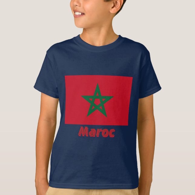 Camiseta Français de Drapeau Maroc avec le nom en (Frente)