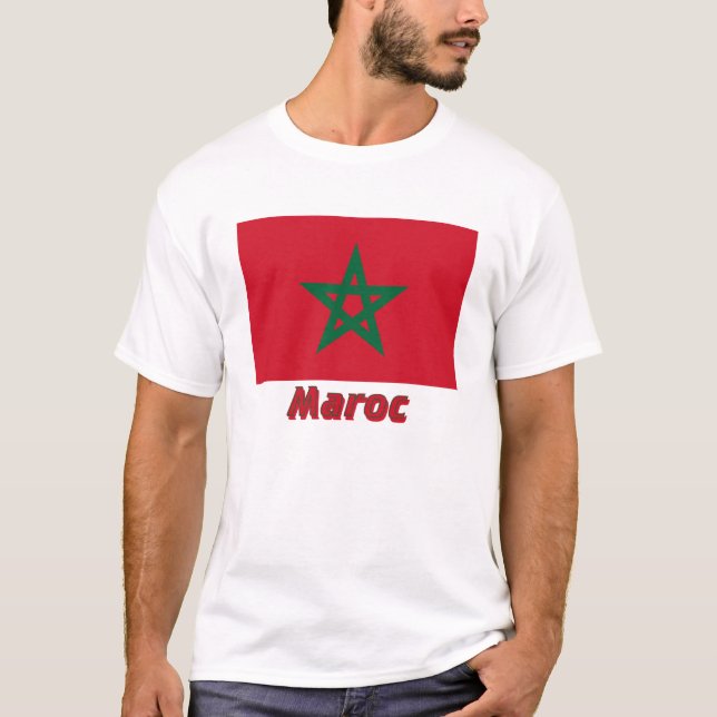 Camiseta Français de Drapeau Maroc avec le nom en (Frente)