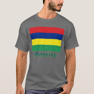 Camiseta Français de Drapeau Maurício avec le nom en