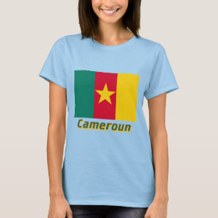 Camiseta Français de Drapeau República dos Camarões avec