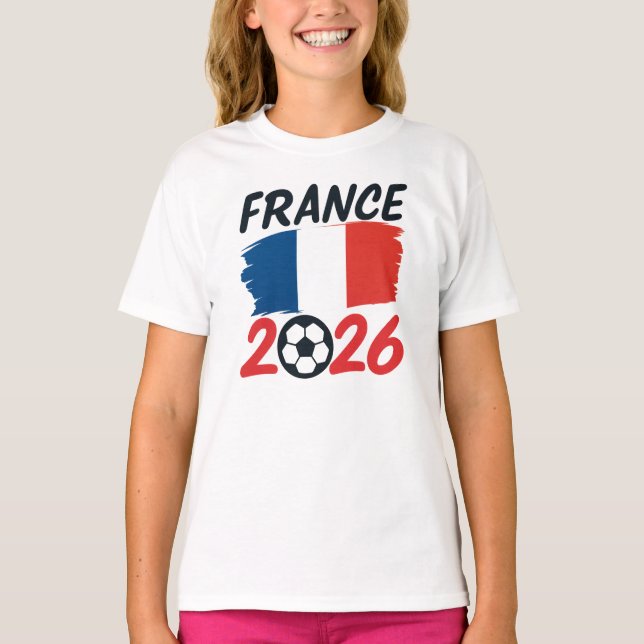 Camiseta France 2026 Soccer Fan Design Flag Colors (Frente)