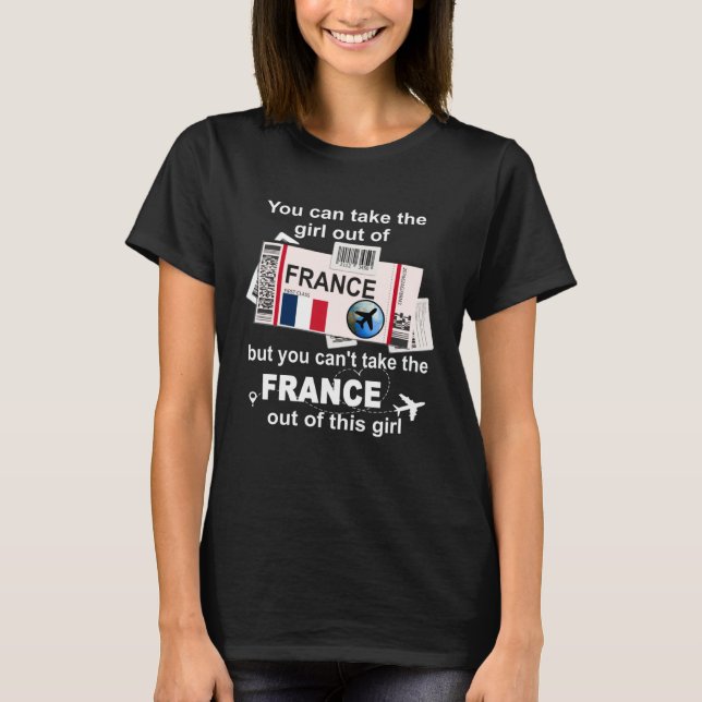 Camiseta France Boarding Pass  France Girl  France (Frente)