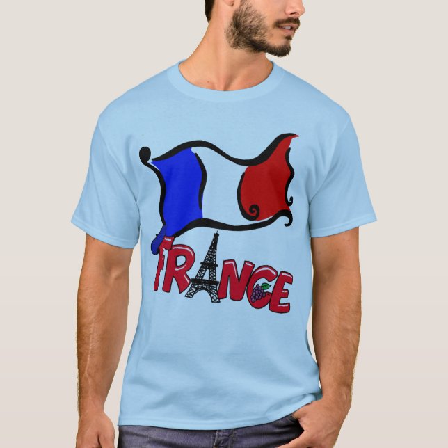 Camiseta France com produtos da bandeira (Frente)