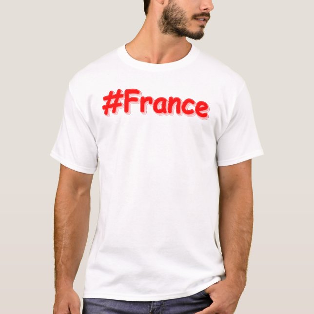 Camiseta "#France" Design bonito. Comprar Agora (Frente)