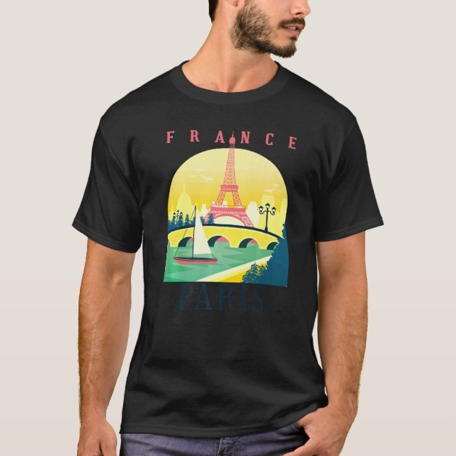 Camiseta France Eiffel Tower Parisian City French Landmark  (Frente)