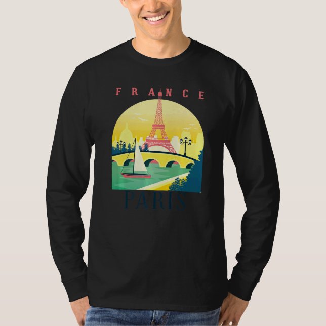 Camiseta France Eiffel Tower Parisian City French Landmark  (Frente)