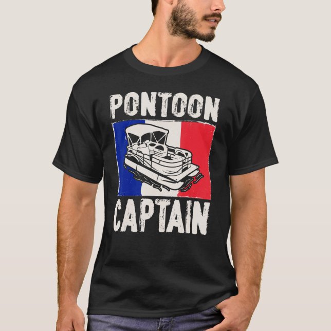 Camiseta France Flag Patriotic Boat Captain French Pontoon  (Frente)